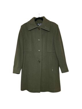Vintage Me Jay Green Pea Coat Wool Cashemere Sz 14 (real Sz M) Minimalist  Italy